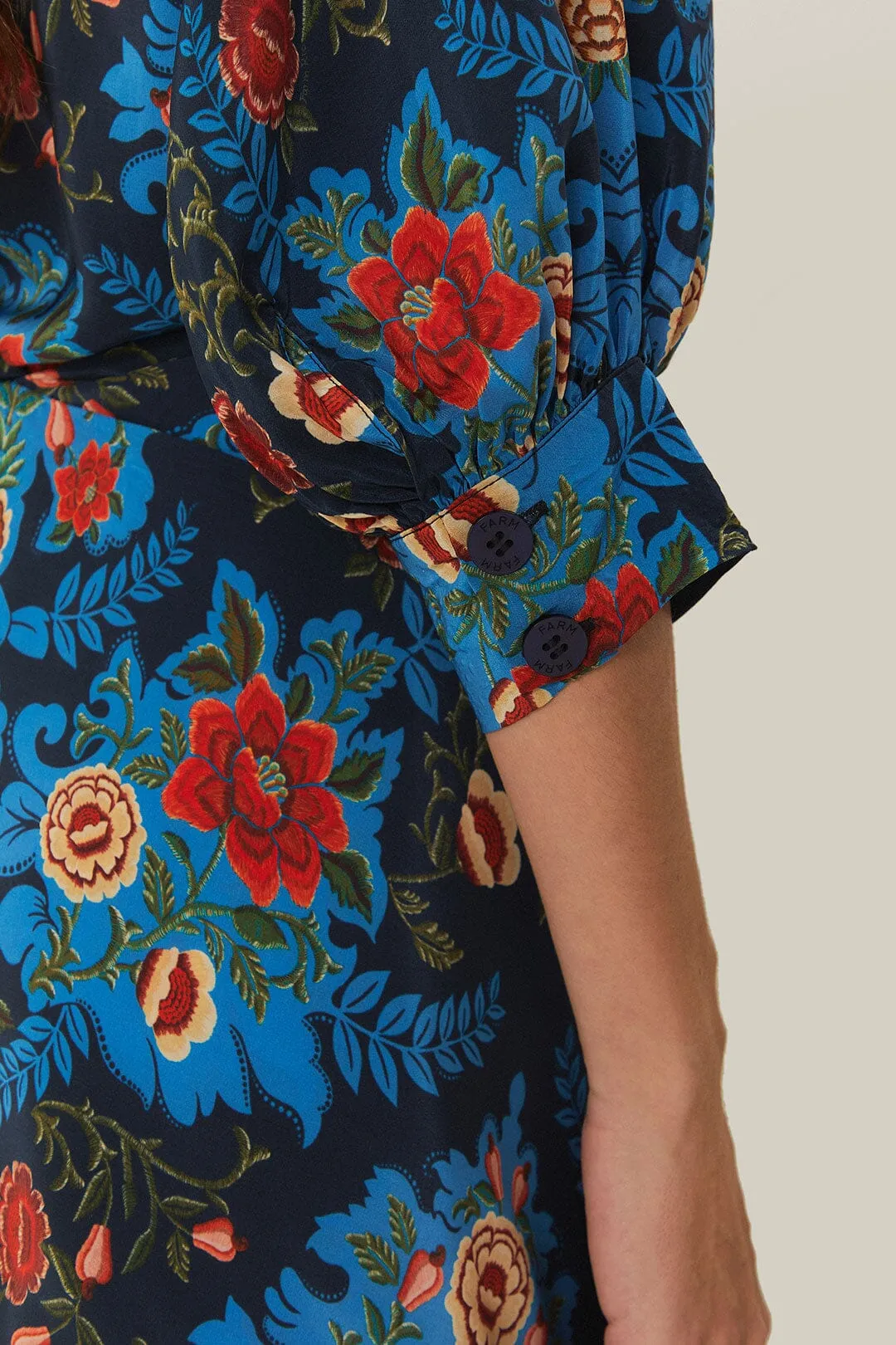 Blue Arabesque Floral Midi Dress sold by FARM Rio product image thumbnail 4