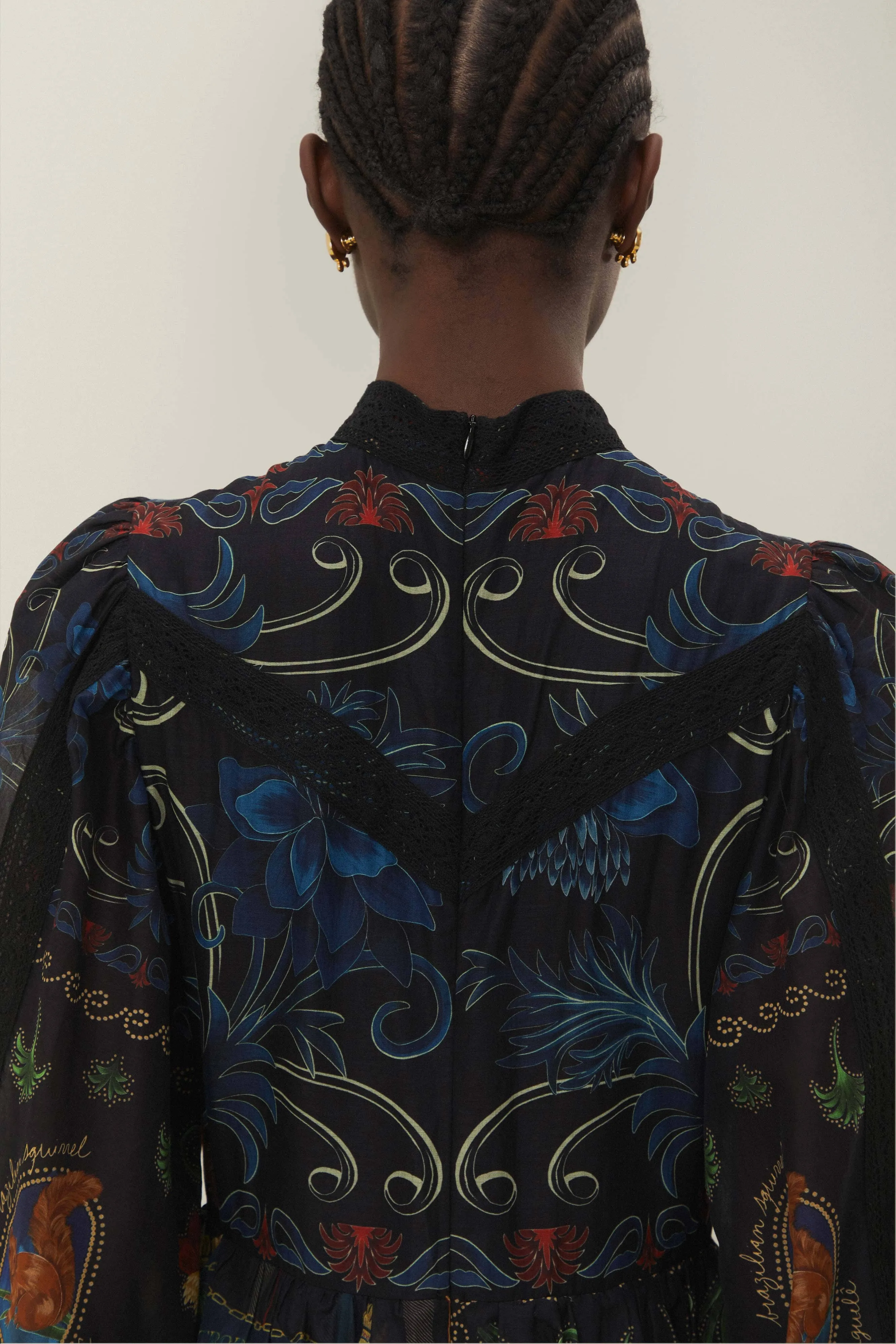 Black Mixed Arabesque Scarves Long Sleeve Maxi Dress sold by FARM Rio product image thumbnail 5