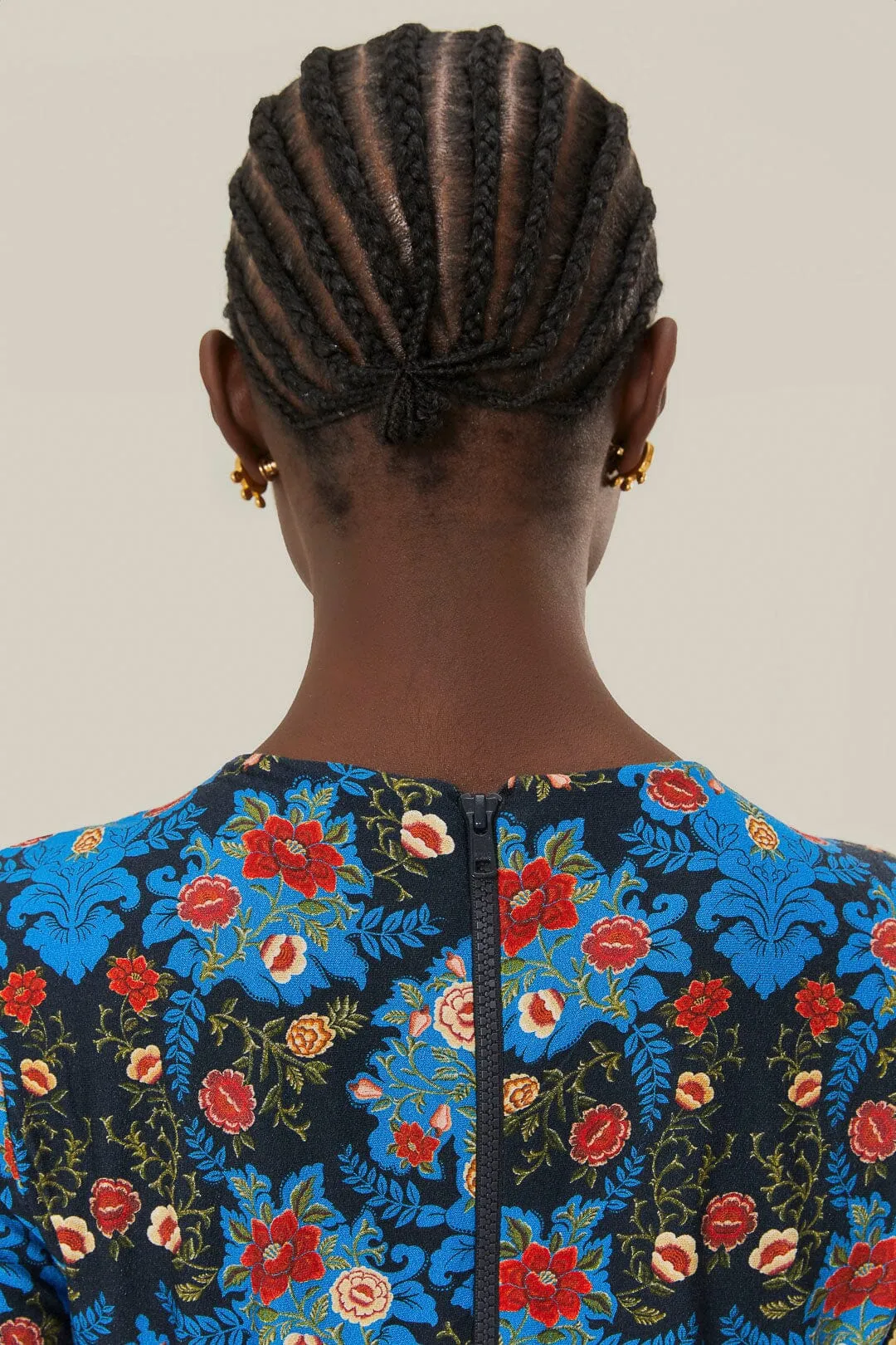 Blue Arabesque Floral Jersey LENZING™ ECOVERO™ Midi Dress sold by FARM Rio product image thumbnail 4