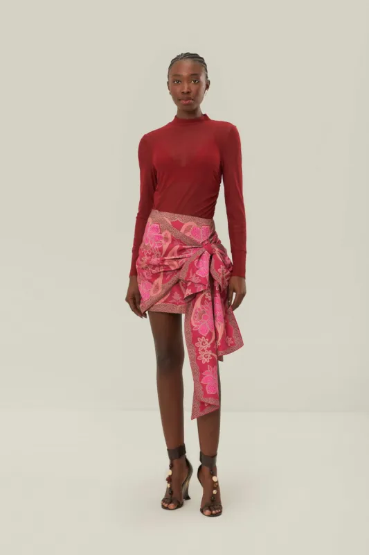 Burgundy Jersey Blouse made by FARM Rio