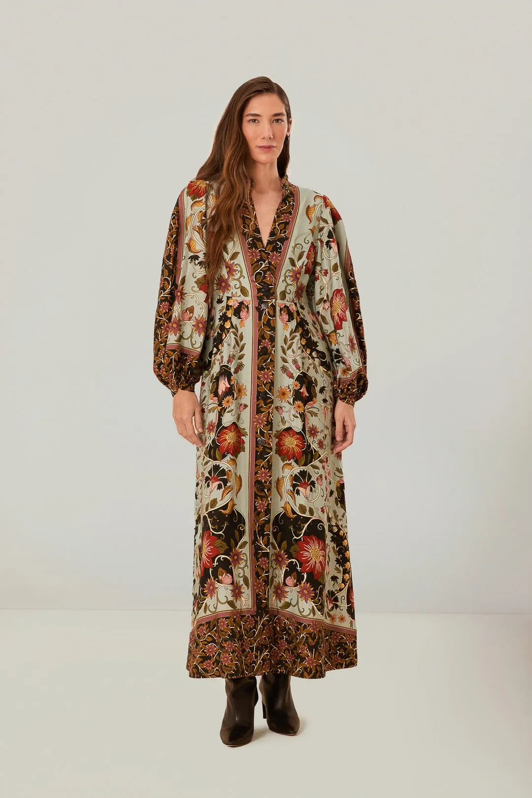 Blue Flowing Beauty Maxi Dress sold by FARM Rio