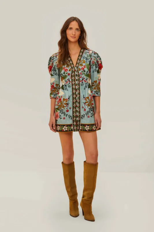 Blue Beauty Bouquet Mini Dress sold by FARM Rio