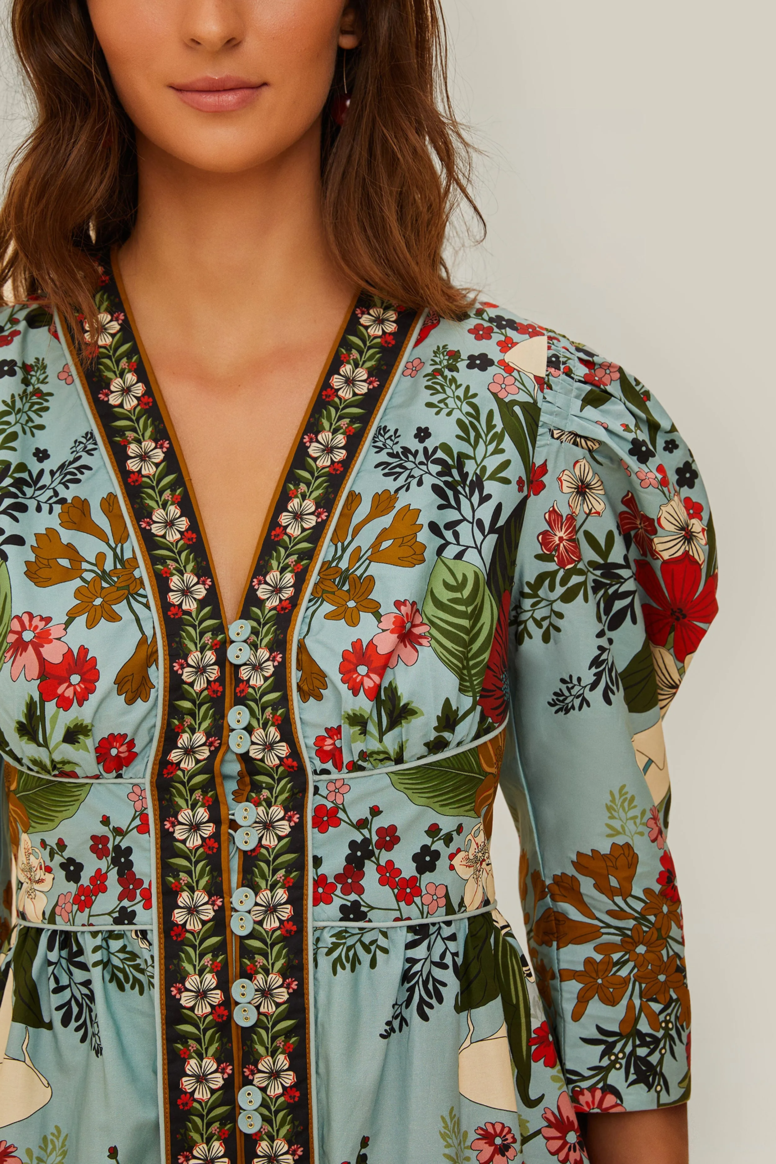 Blue Beauty Bouquet Mini Dress sold by FARM Rio product image thumbnail 3