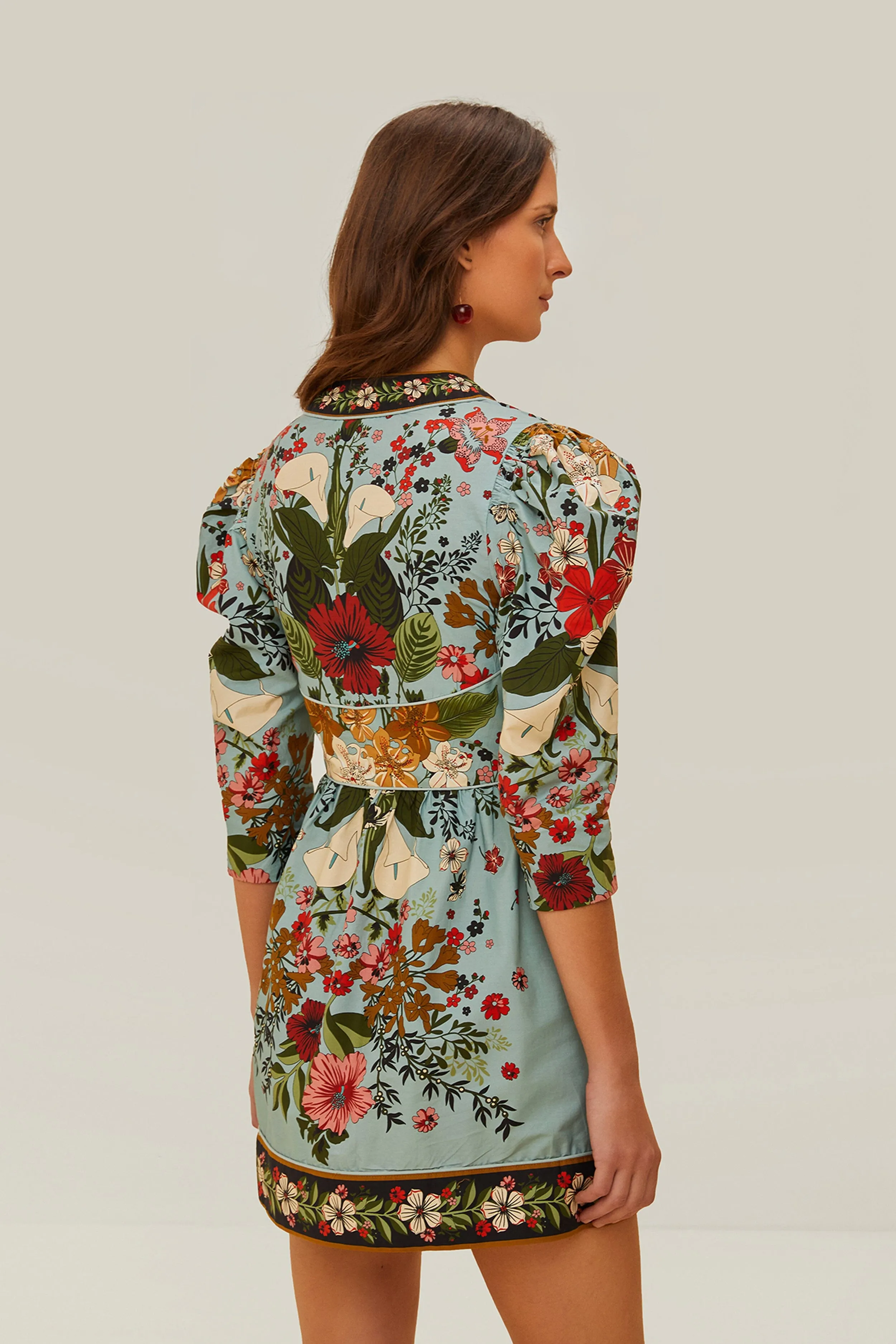 Blue Beauty Bouquet Mini Dress sold by FARM Rio product image thumbnail 4