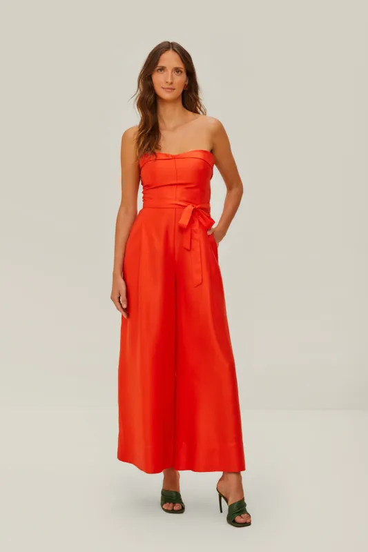 Red Strapless Jumpsuit sold by FARM Rio