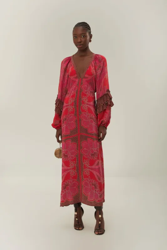 Pink Floral Glam Scarf Maxi Dress sold by FARM Rio