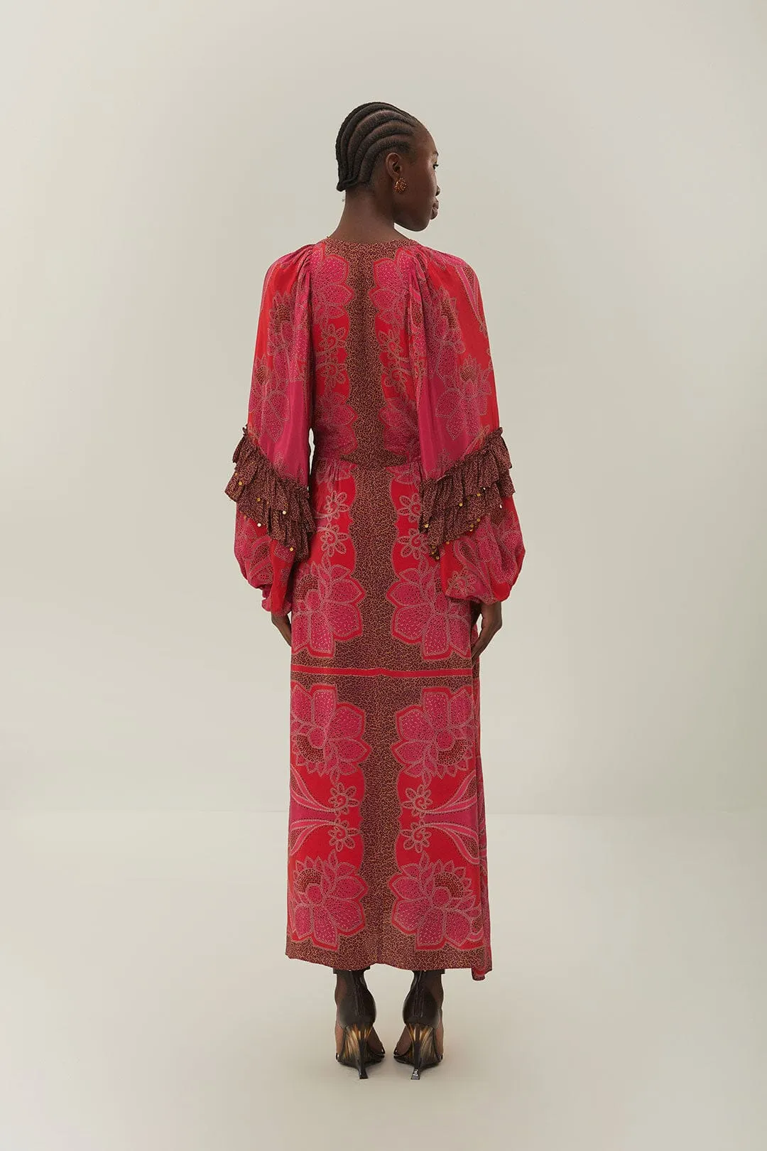 Pink Floral Glam Scarf Maxi Dress sold by FARM Rio product image thumbnail 3