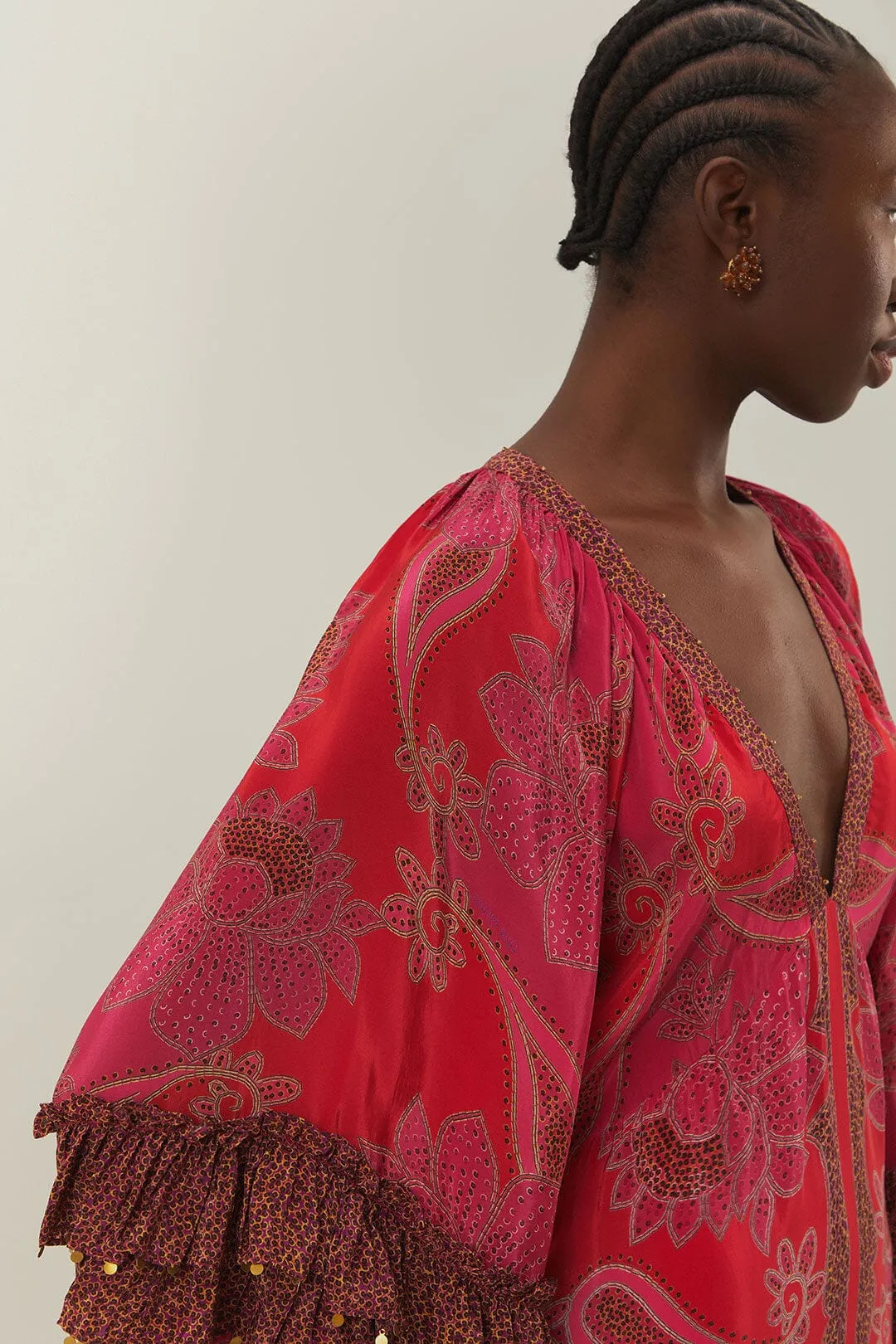 Pink Floral Glam Scarf Maxi Dress sold by FARM Rio product image thumbnail 4