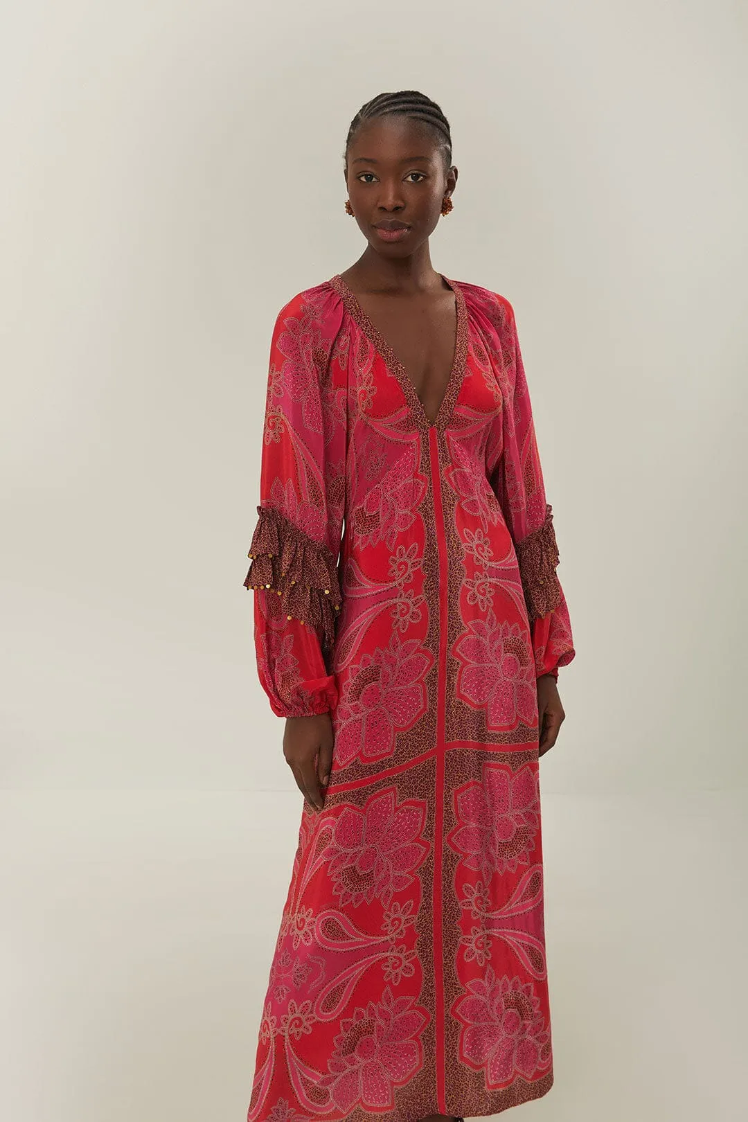 Pink Floral Glam Scarf Maxi Dress sold by FARM Rio product image thumbnail 2