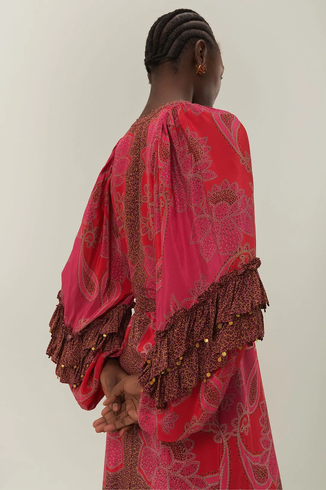 Pink Floral Glam Scarf Maxi Dress sold by FARM Rio product image thumbnail 5