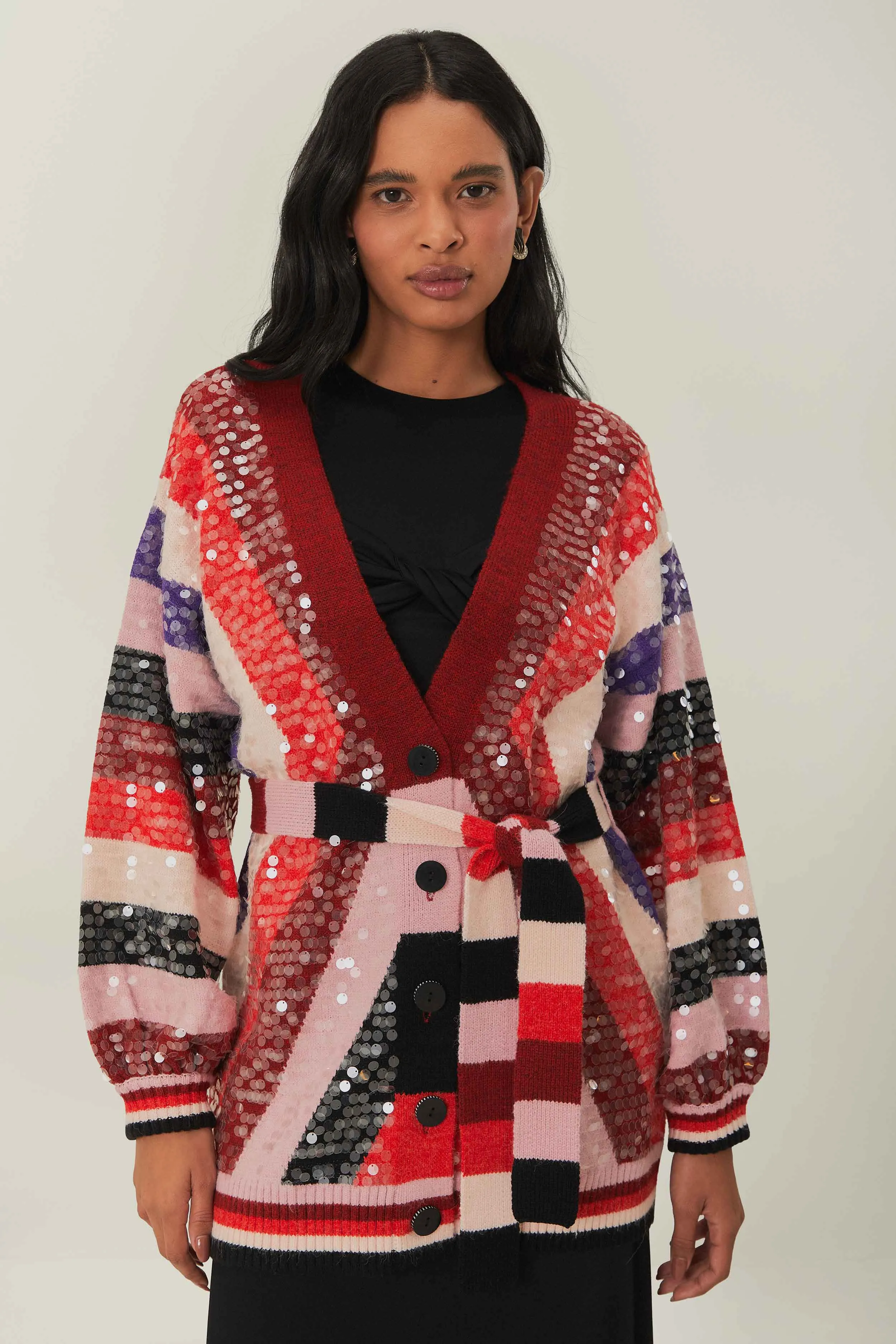 Colorful Stripes Knit Cardigan sold by FARM Rio