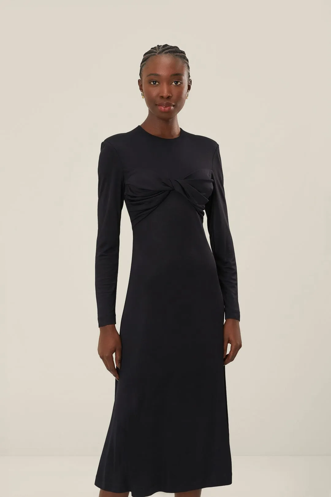 Black Twisted Cup Midi Dress sold by FARM Rio product image thumbnail 2