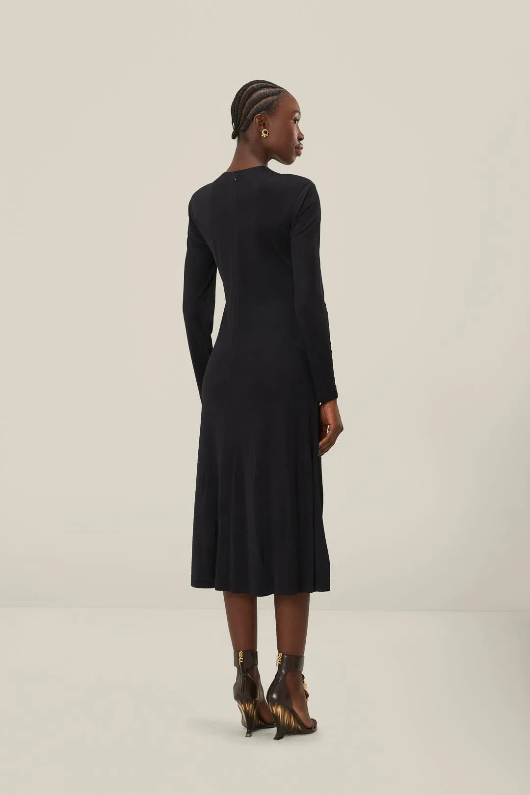 Black Twisted Cup Midi Dress sold by FARM Rio product image thumbnail 3