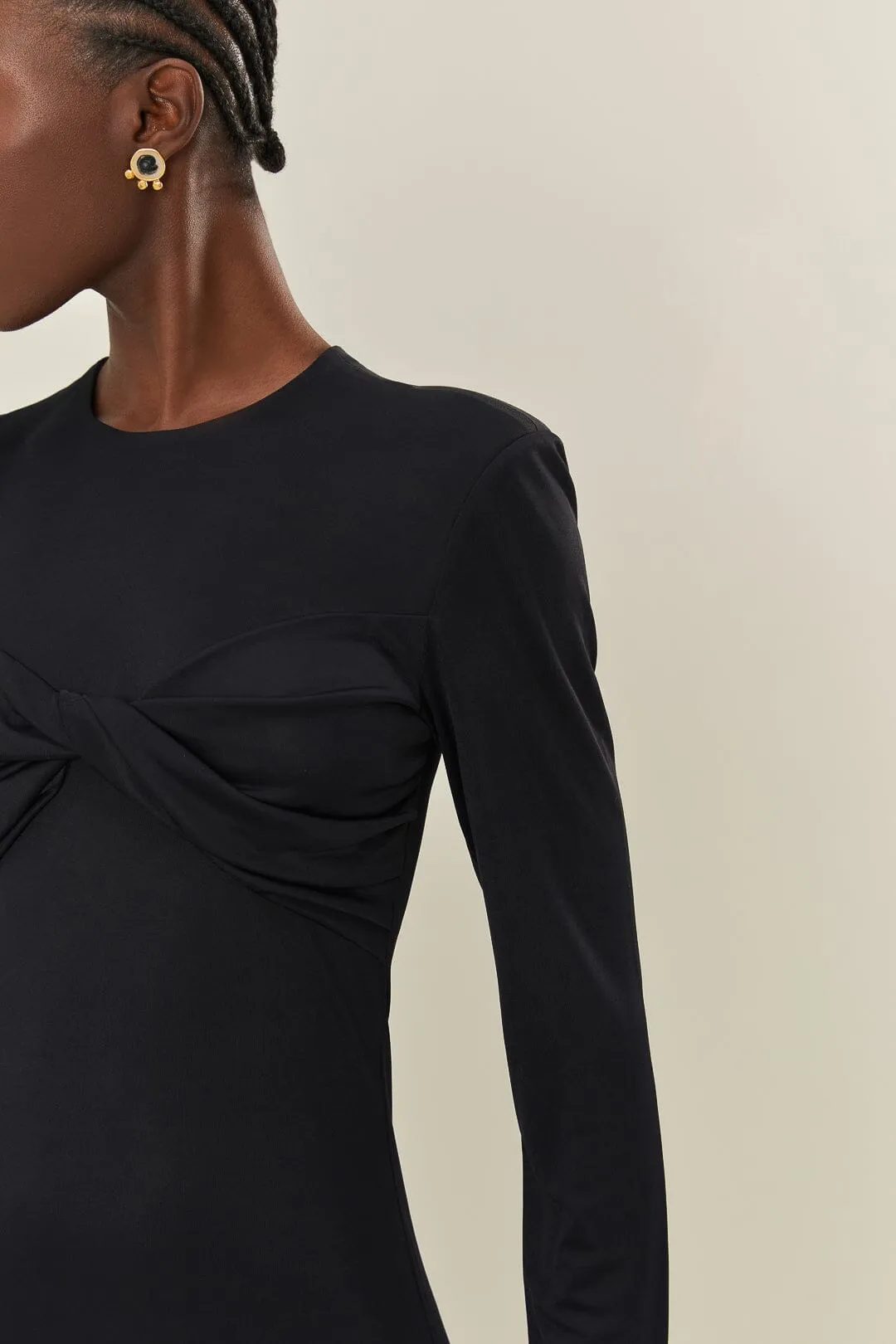 Black Twisted Cup Midi Dress sold by FARM Rio product image thumbnail 4