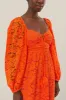 Orange Lace Long Sleeve Midi Dress sold by FARM Rio