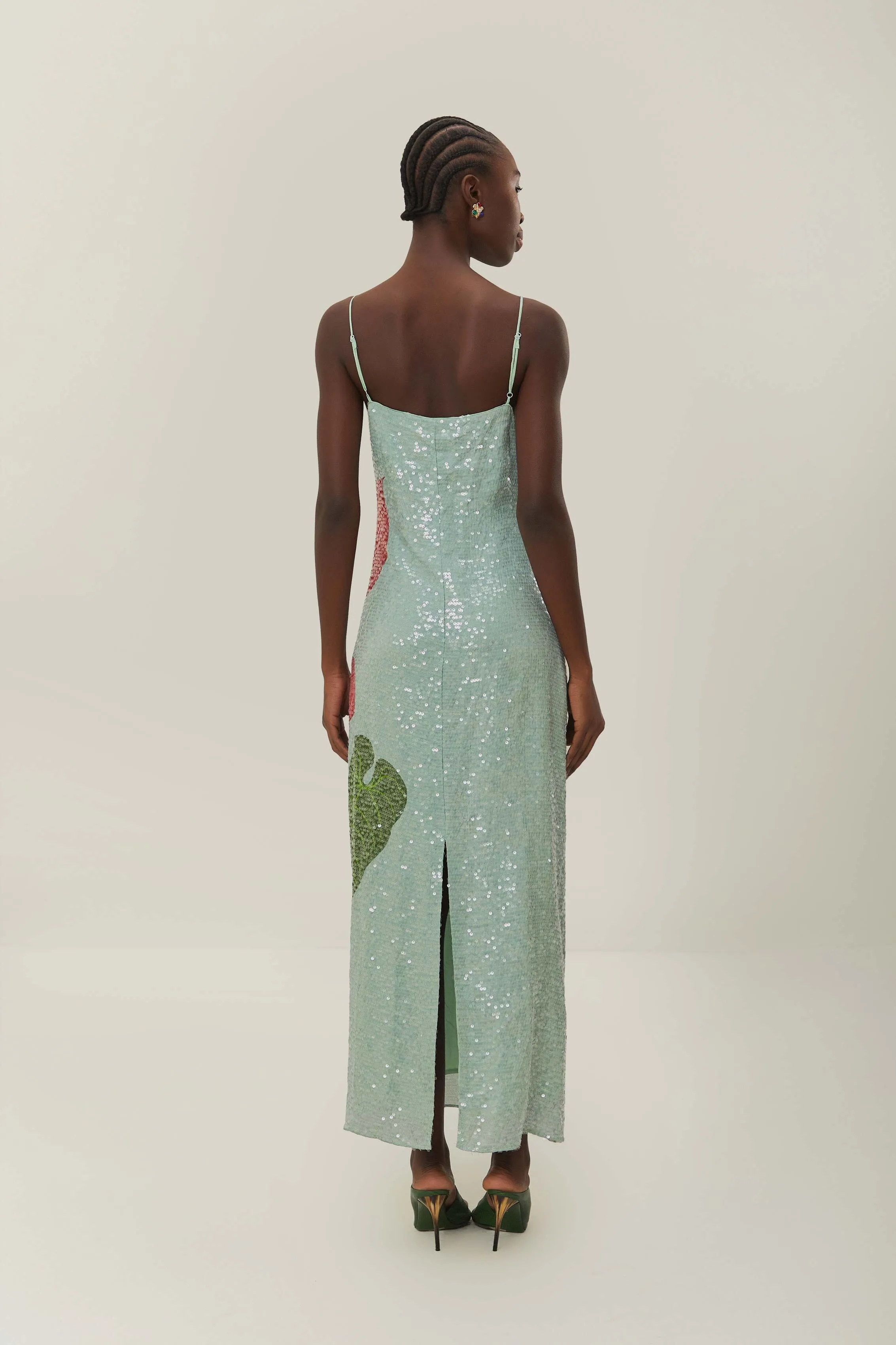 Blue Anthurium Flowers Slip Maxi Dress sold by FARM Rio product image thumbnail 3