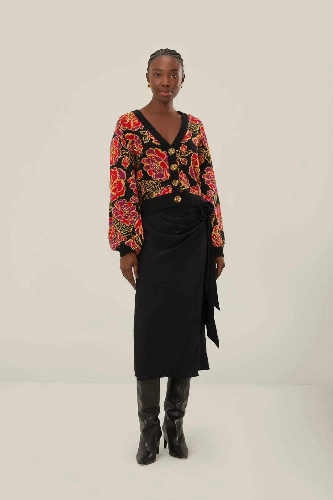 Black Midi Skirt sold by FARM Rio