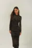 Black Golden Foliage Tulle Midi Dress sold by FARM Rio