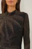 Black Golden Foliage Tulle Midi Dress sold by FARM Rio