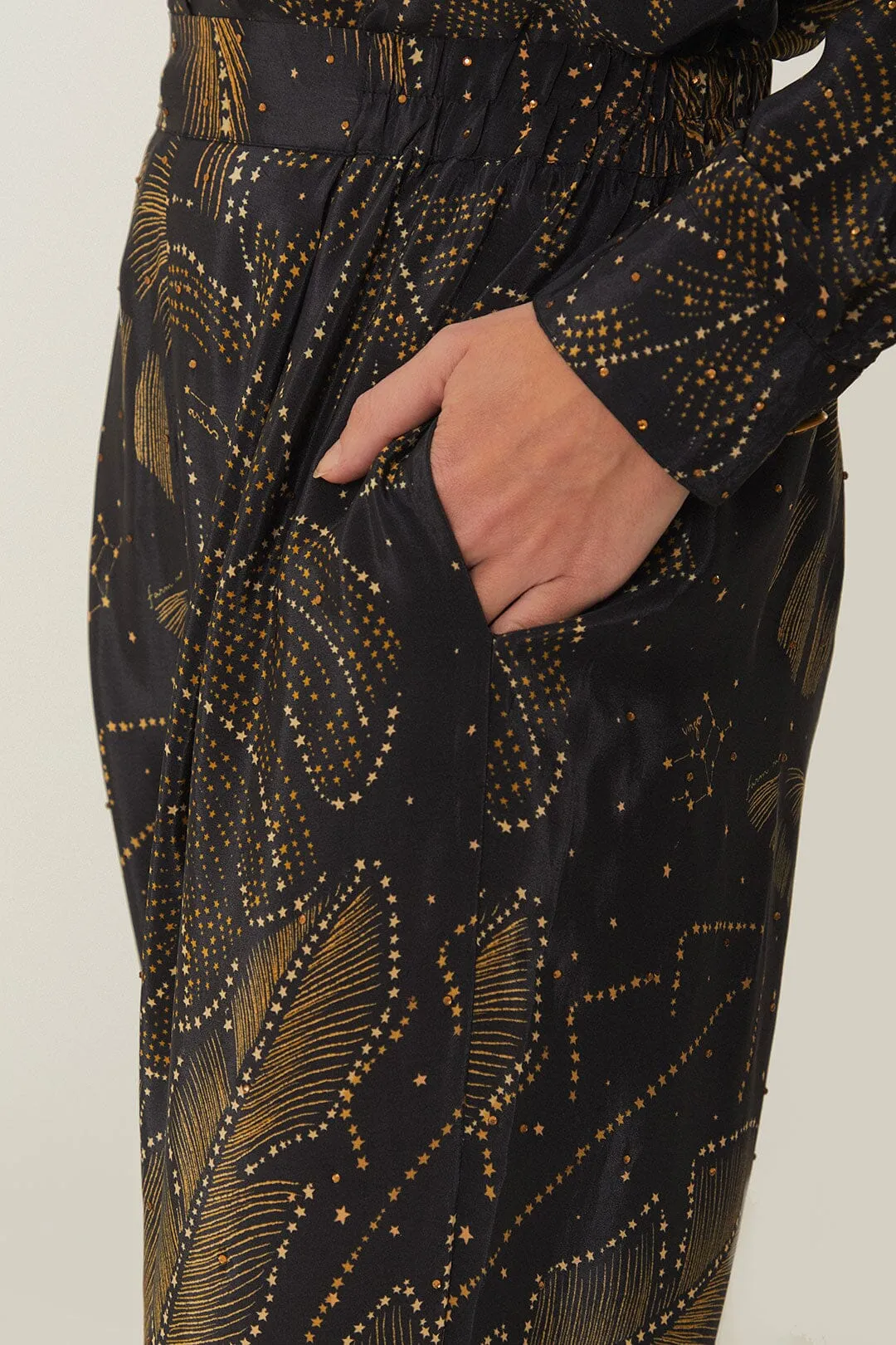 Black Golden Foliage Pajama Pants sold by FARM Rio product image thumbnail 5