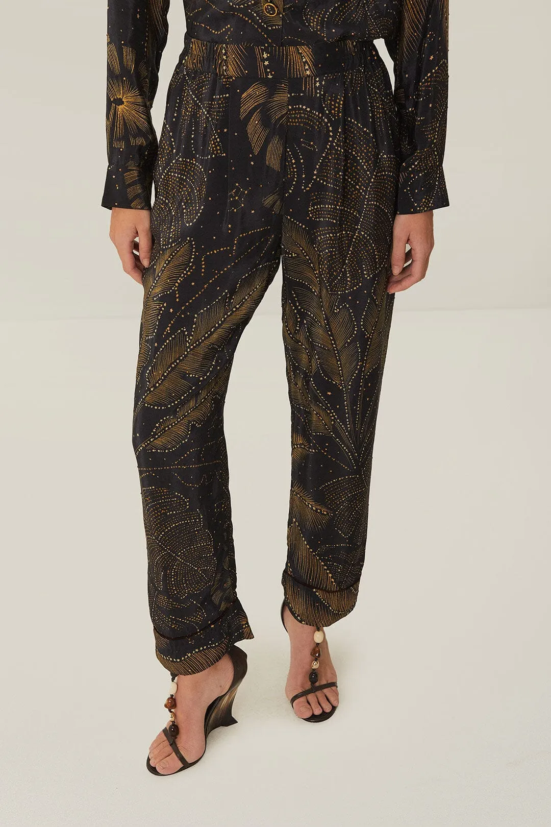 Black Golden Foliage Pajama Pants sold by FARM Rio product image thumbnail 2