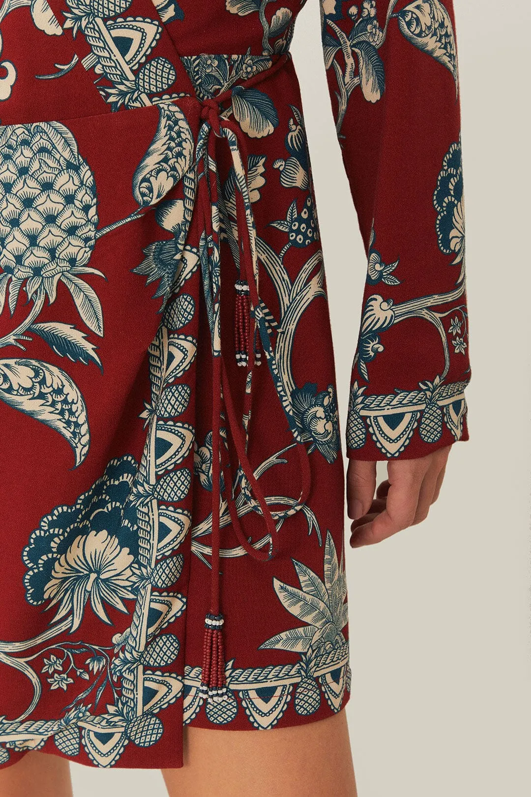 Red Tropical Landing Wrap Mini Dress sold by FARM Rio product image thumbnail 5