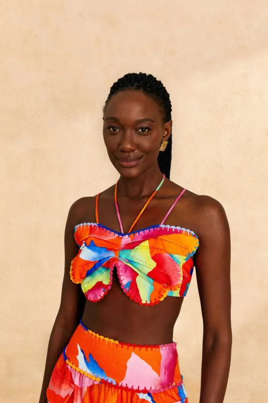 Red Ombre Chita Top sold by FARM Rio