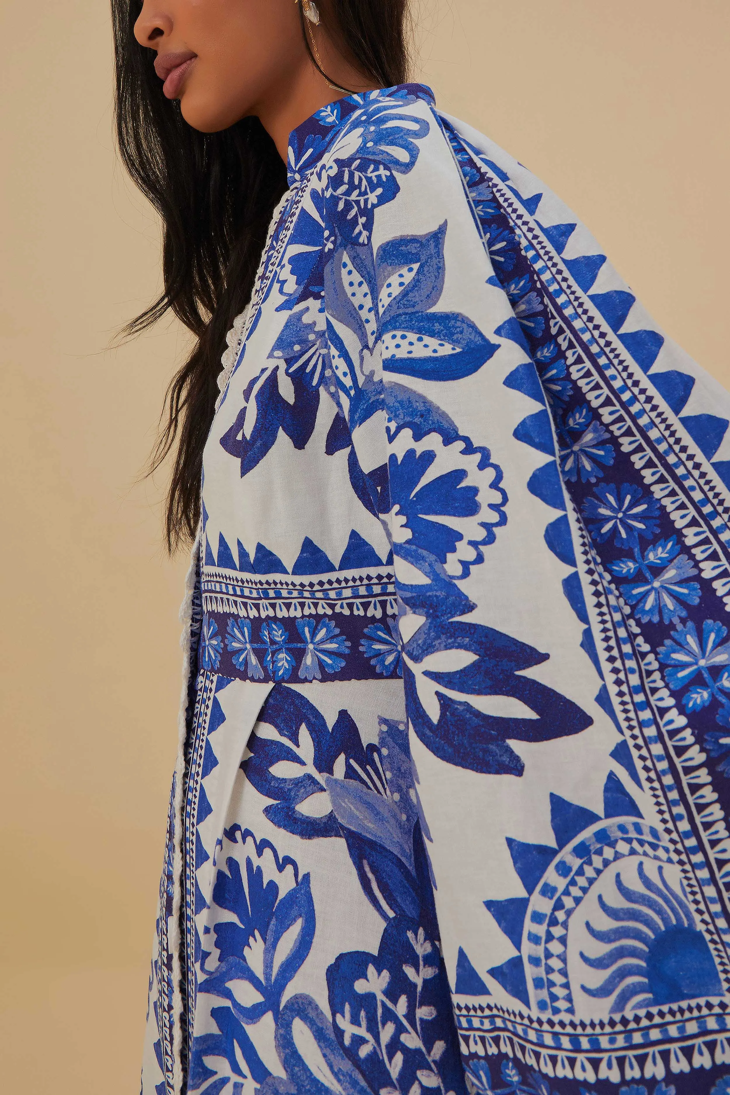 Off-White Flora Tapestry Lenzing™ Ecovero™ Euroflax™ Maxi Dress sold by FARM Rio product image thumbnail 3