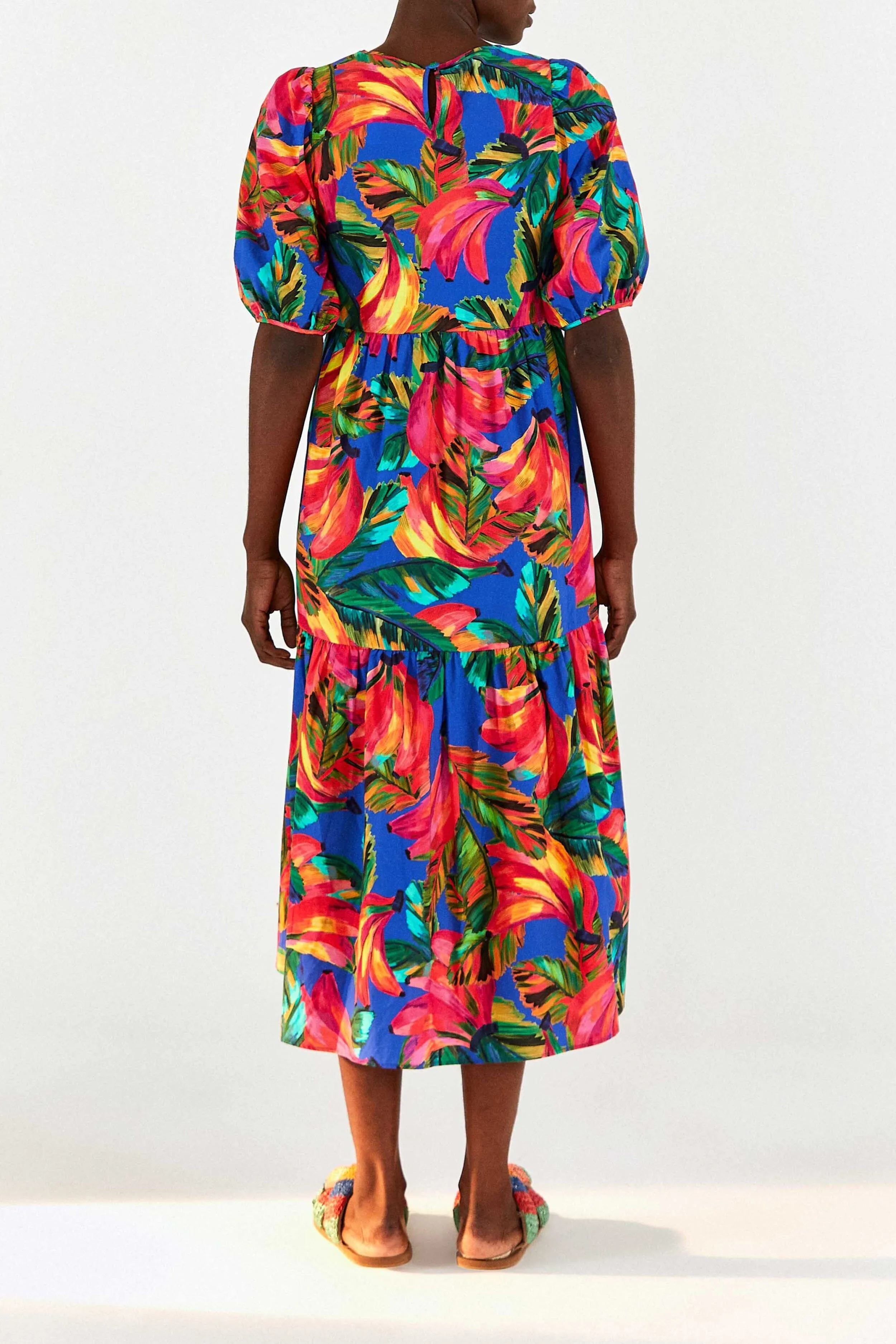 Blue Bananamix Puff Sleeve Midi Dress sold by FARM Rio product image thumbnail 5