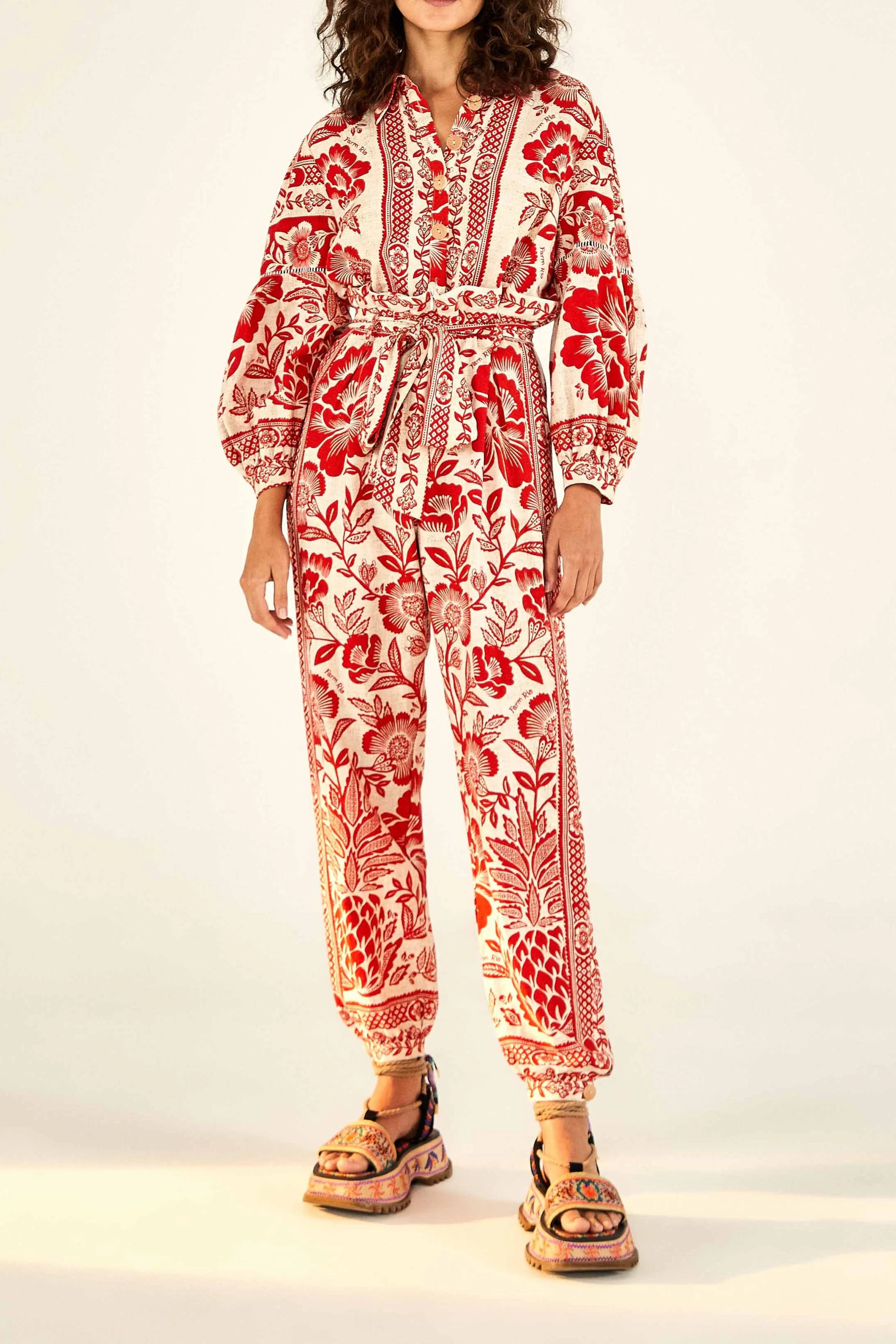 Red Pineapple Garden Jumpsuit sold by FARM Rio