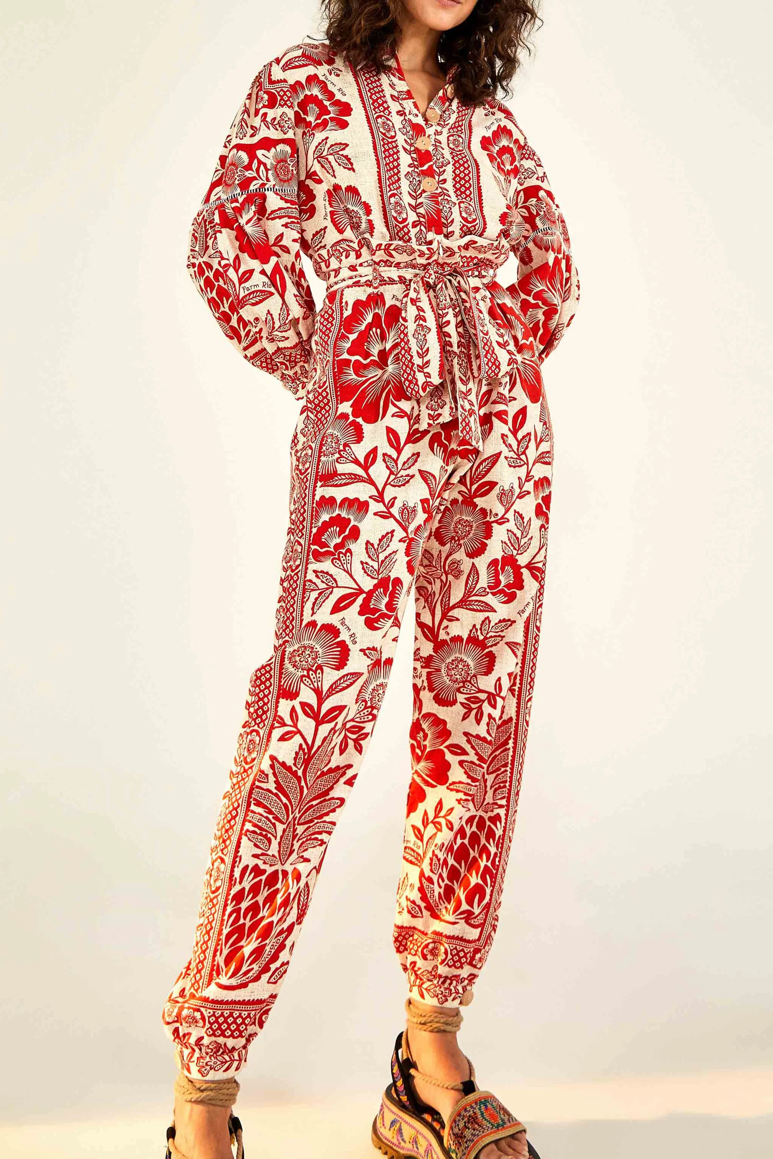Red Pineapple Garden Jumpsuit sold by FARM Rio product image thumbnail 2