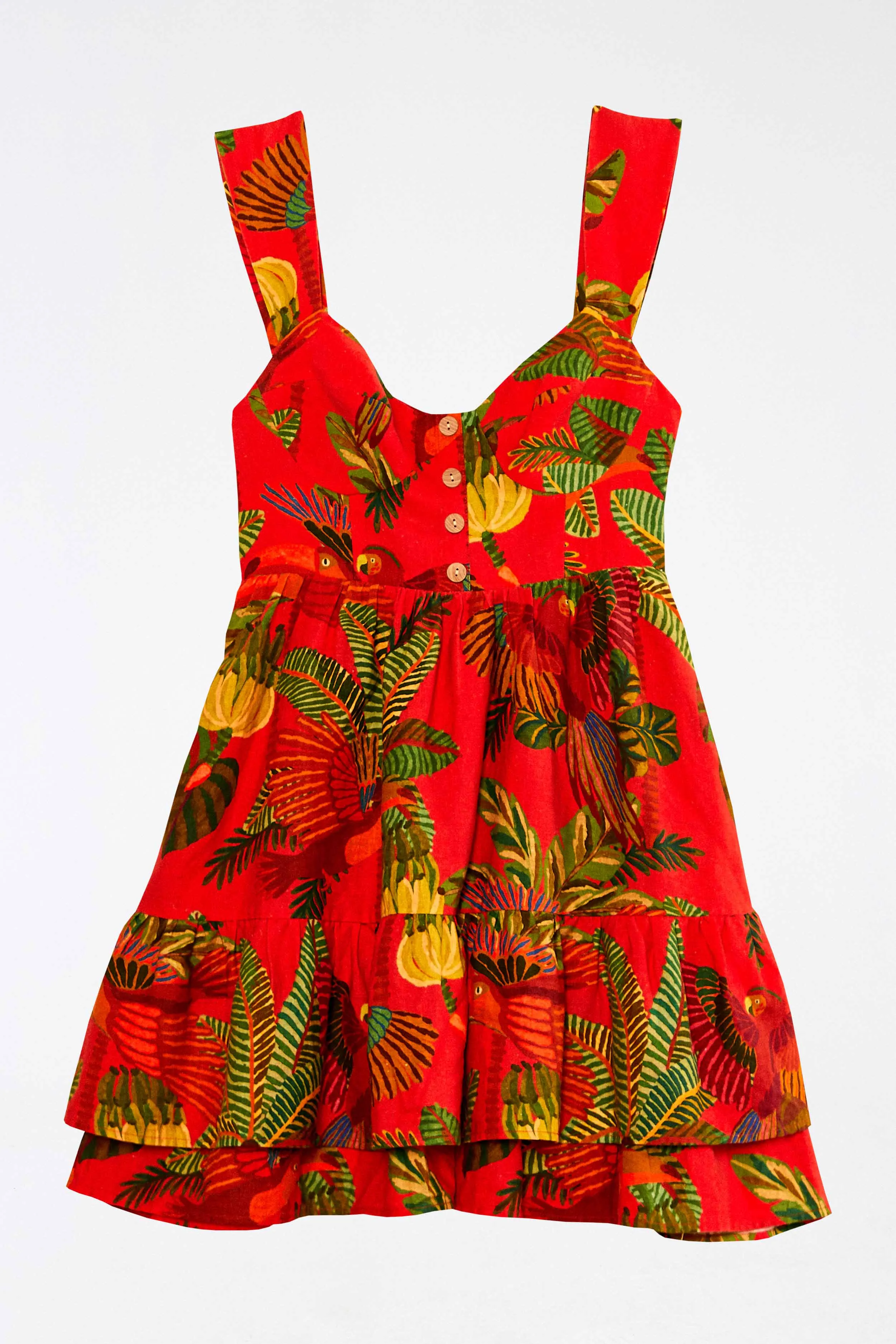 Red Forest Birds Mini Dress sold by FARM Rio product image thumbnail 5