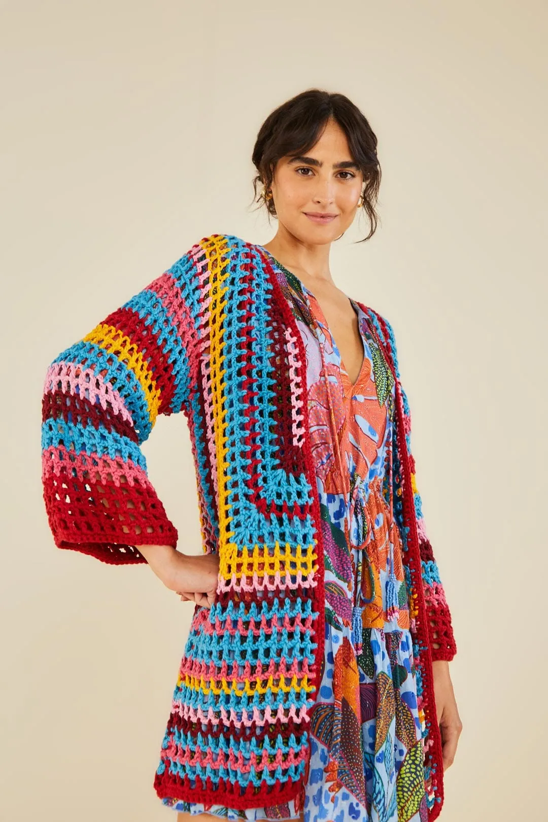 Multicolor Crochet Cardigan sold by FARM Rio