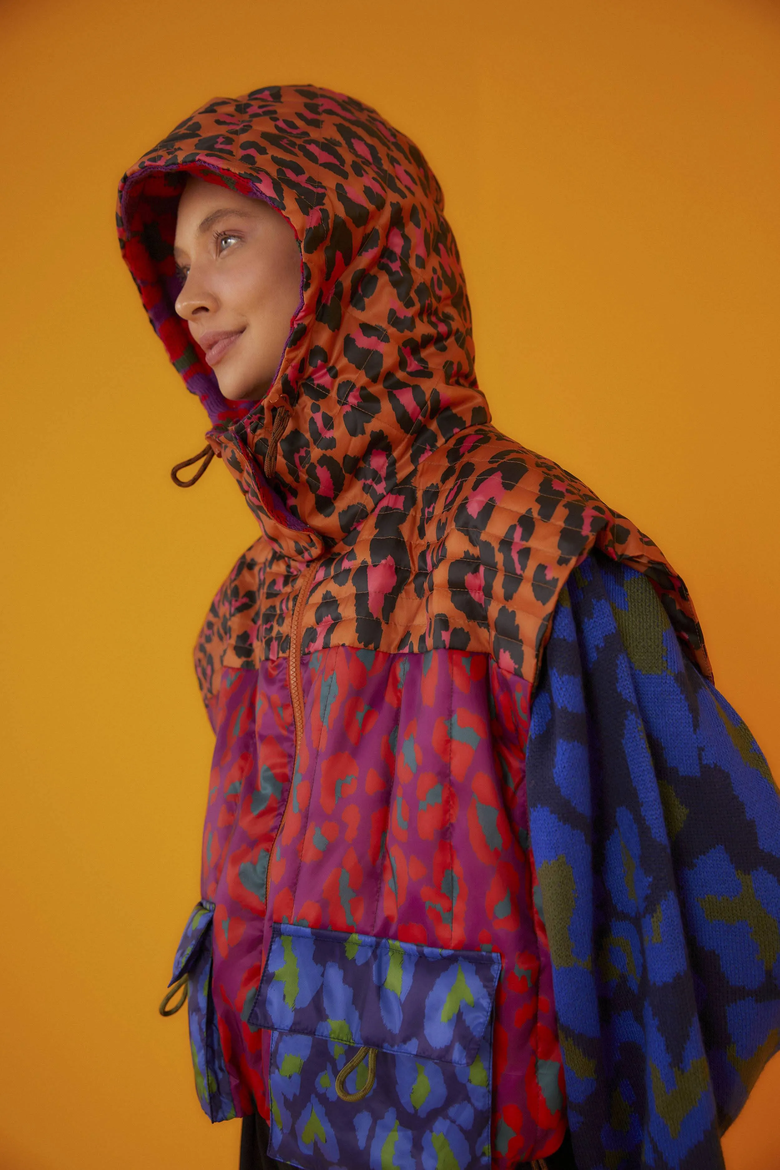 Mixed Leopard Pop Cropped Puffer Jacket sold by FARM Rio product image thumbnail 3
