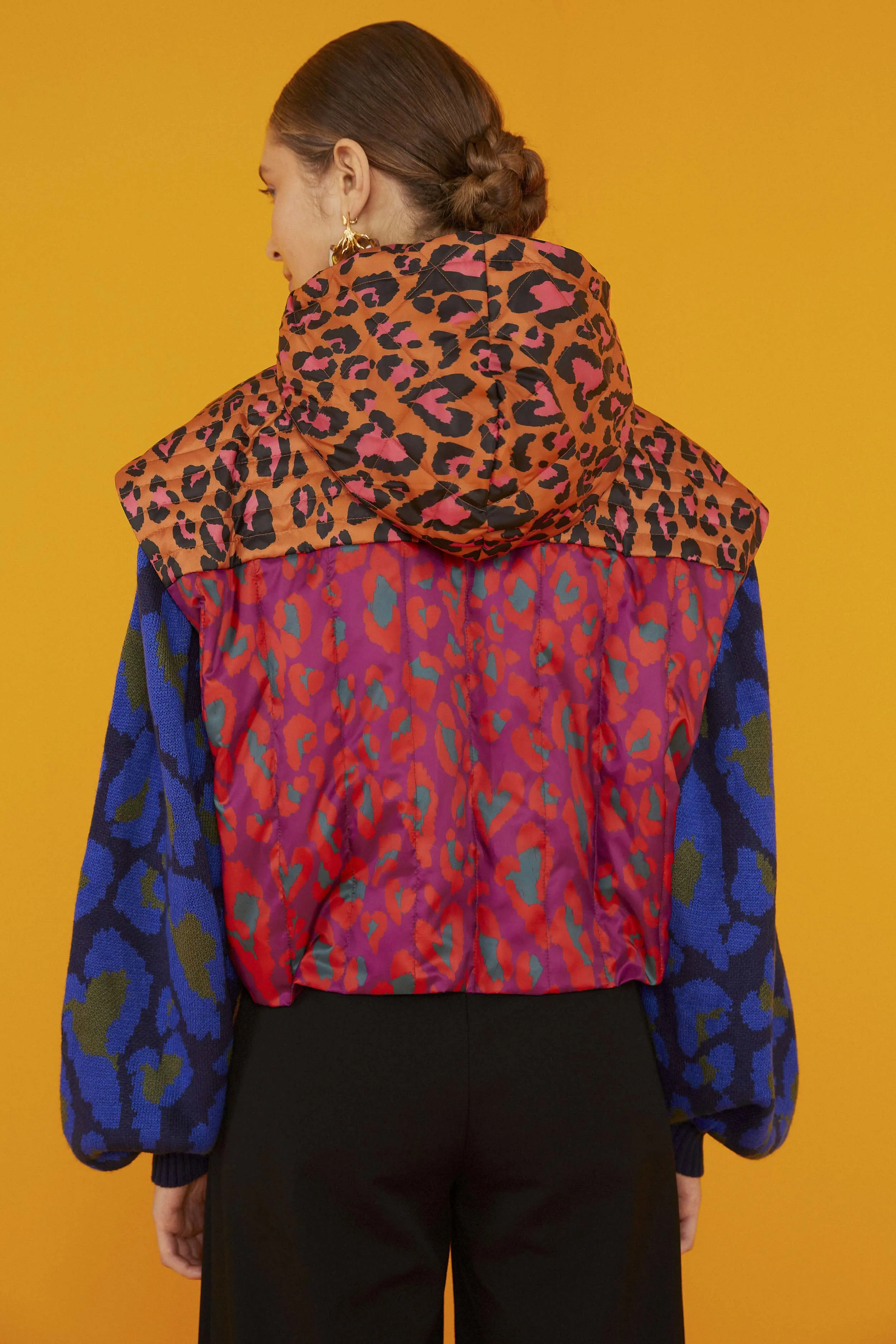 Mixed Leopard Pop Cropped Puffer Jacket sold by FARM Rio product image thumbnail 4