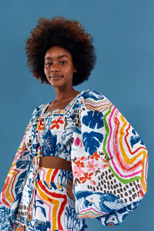 Wild Brazil Square Neck Top sold by FARM Rio