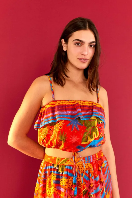 Red Magic Crop Top sold by FARM Rio