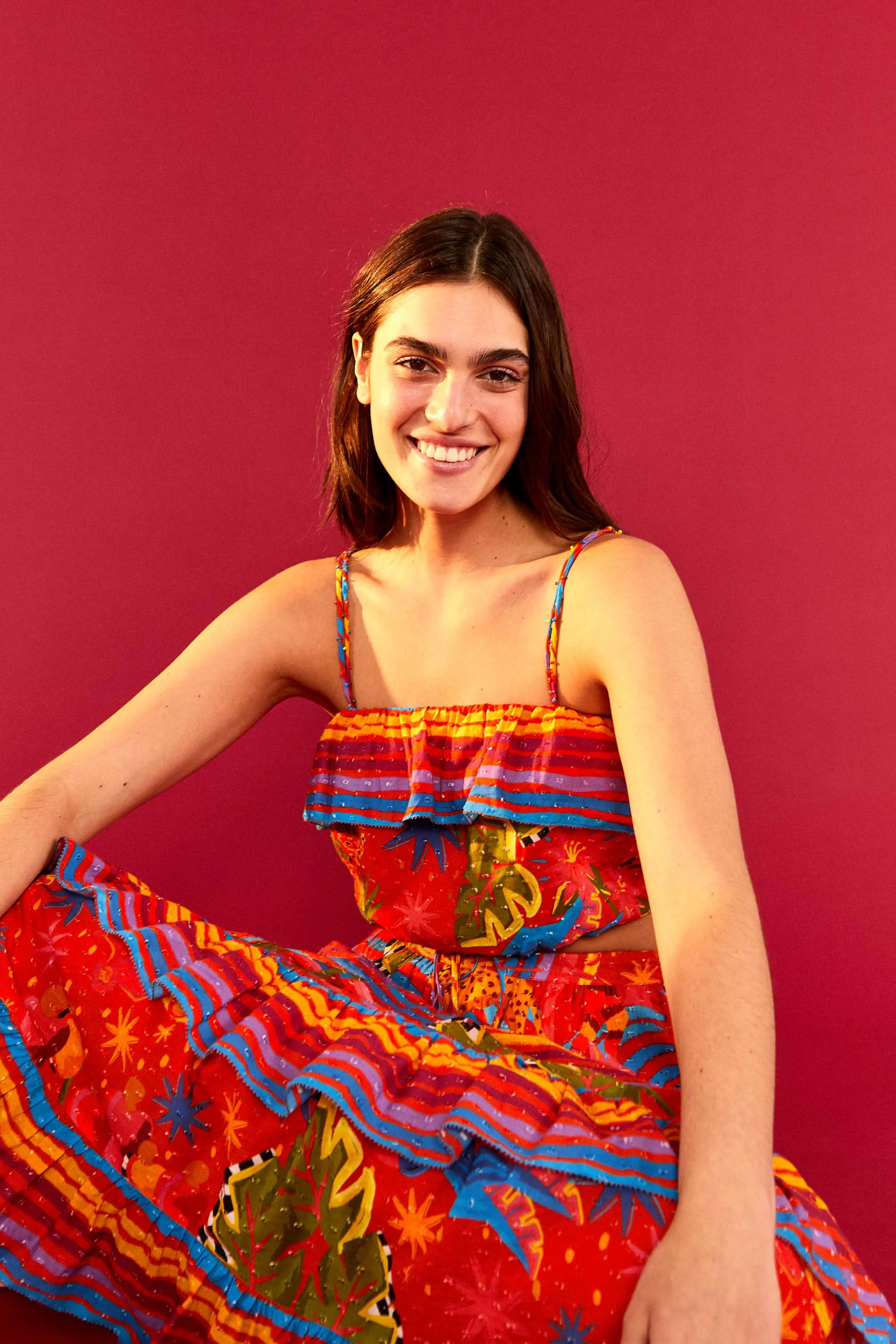 Red Magic Crop Top sold by FARM Rio product image thumbnail 2