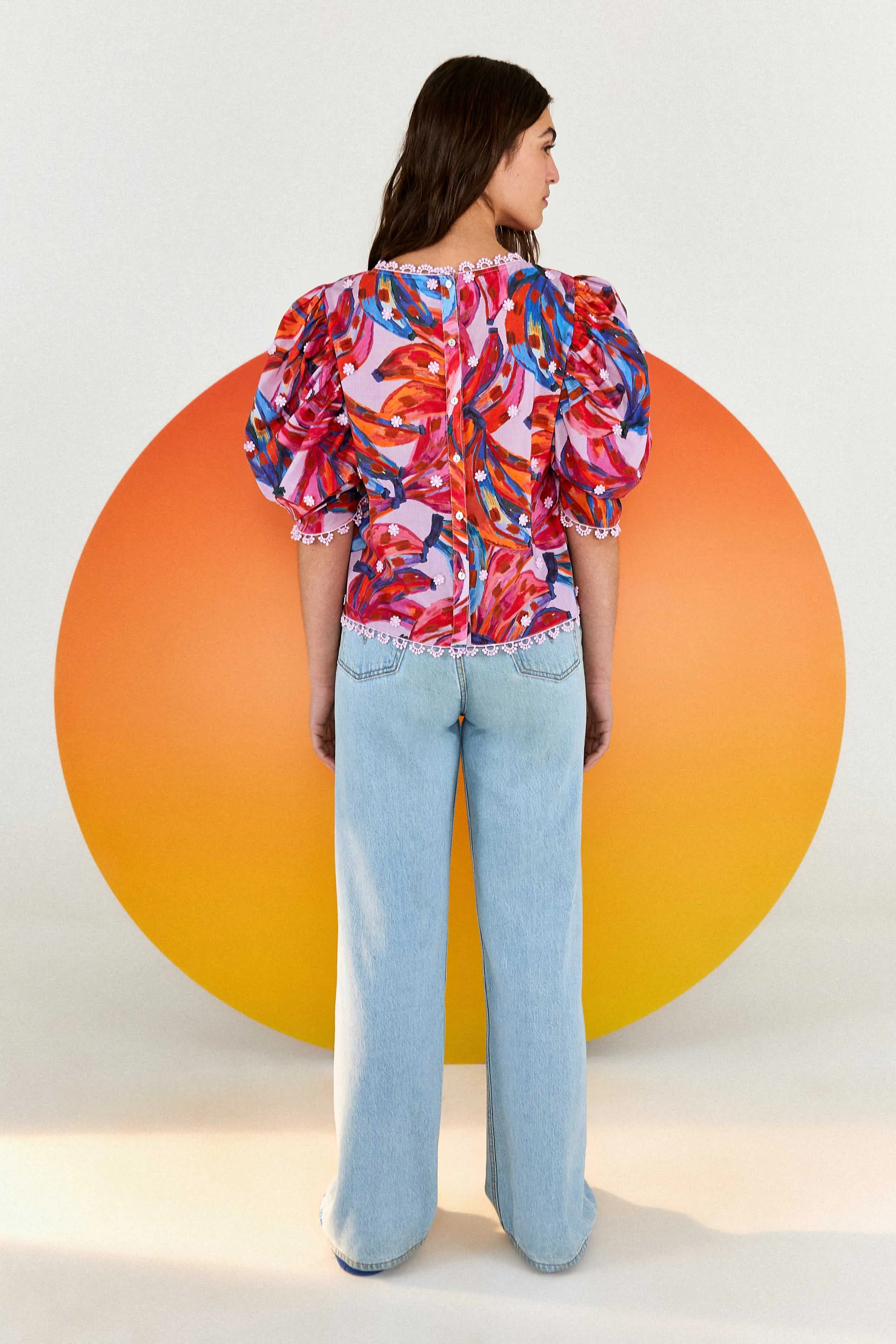 Colorful Bananas Puff Sleeve Blouse sold by FARM Rio product image thumbnail 2
