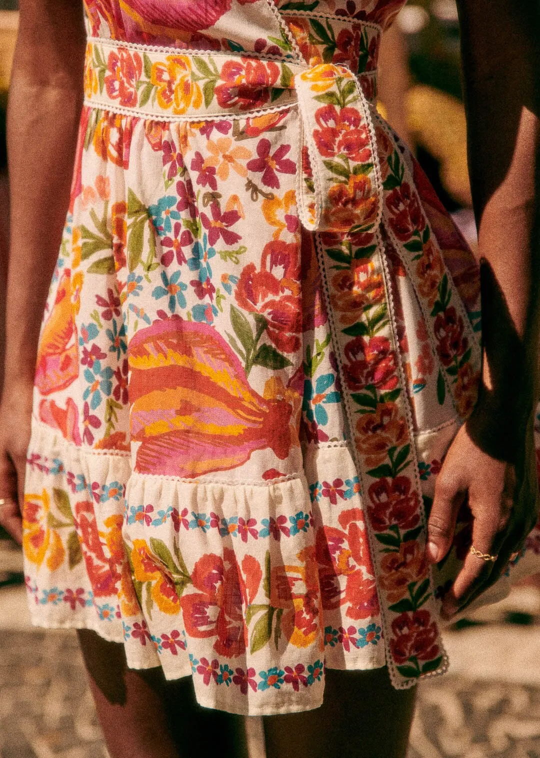 Spring Bananas Off-White Kalhila Mini Dress sold by FARM Rio product image thumbnail 4