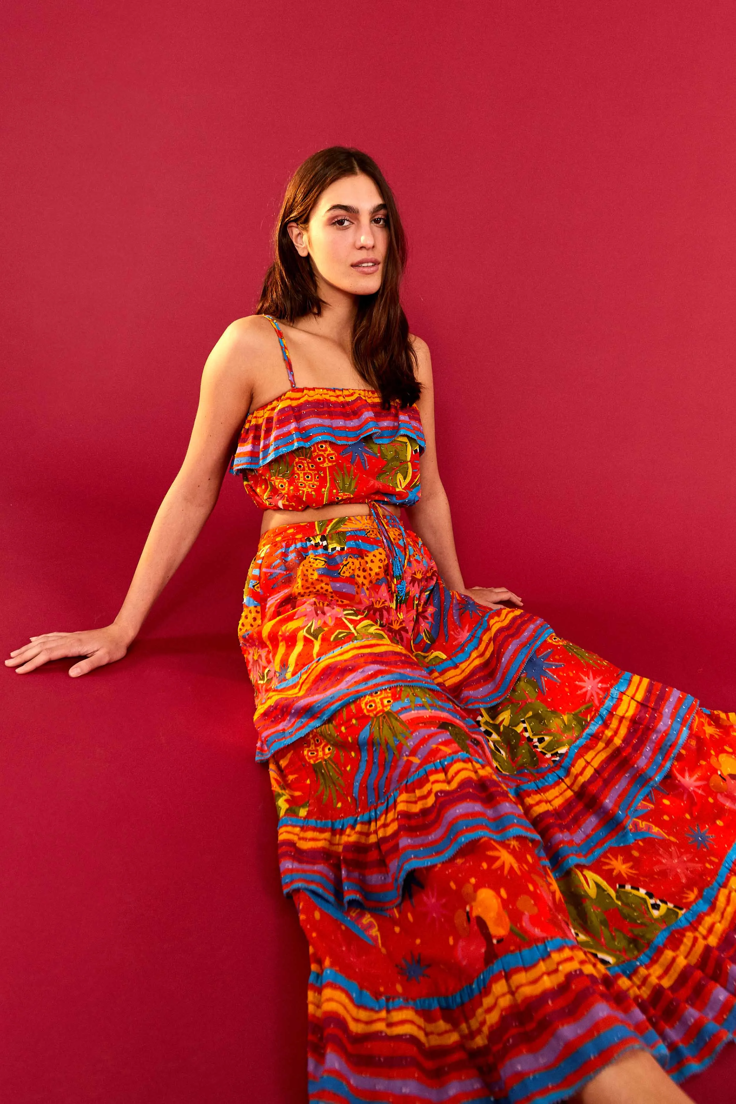 Red Magic Forest Midi Skirt sold by FARM Rio product image thumbnail 3