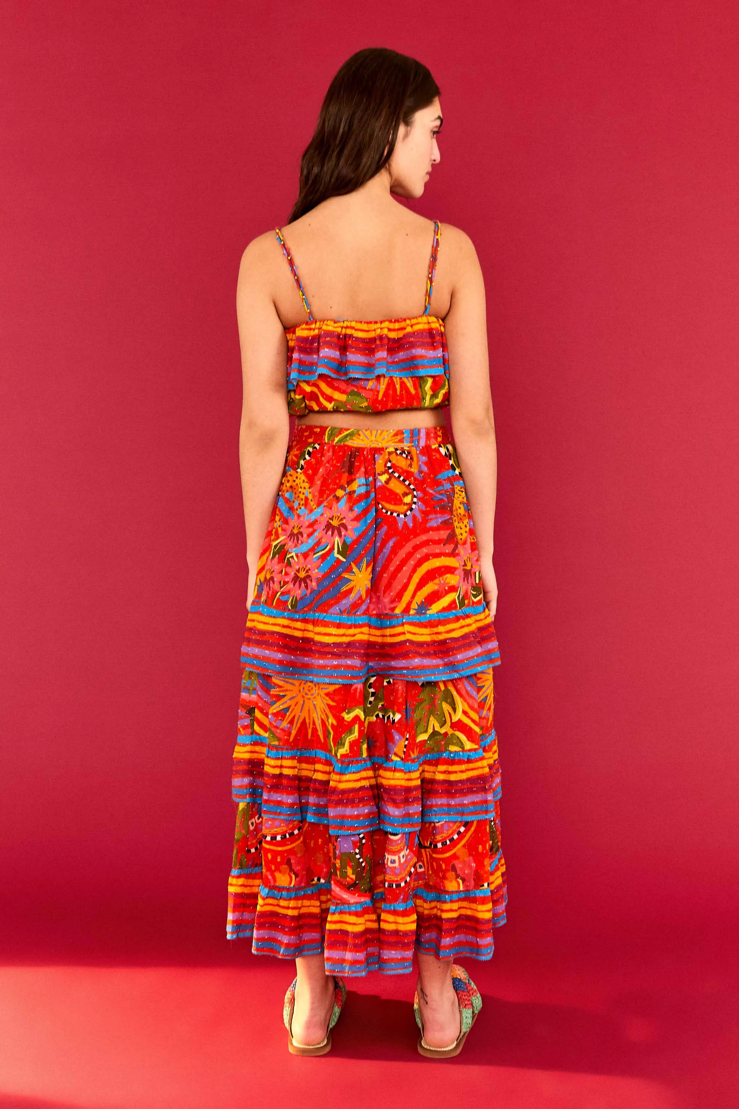 Red Magic Forest Midi Skirt sold by FARM Rio product image thumbnail 2
