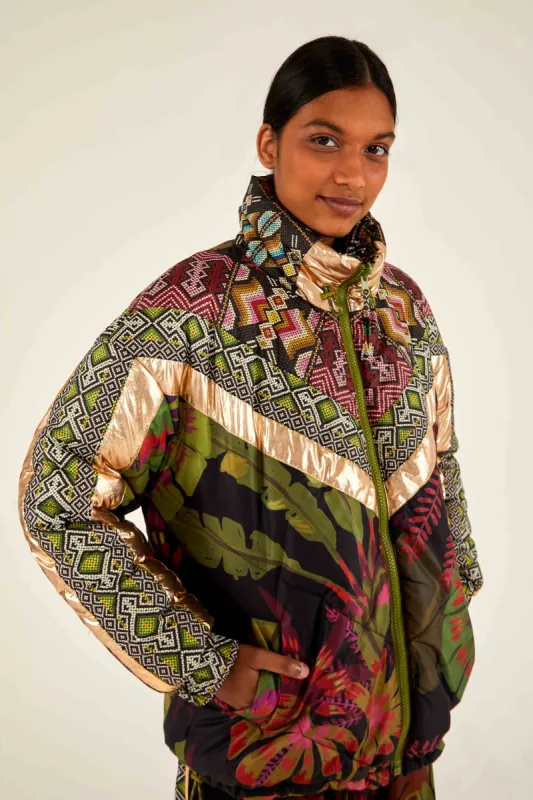 Tropical Rauti Metallic Reversible Puffer Jacket sold by FARM Rio