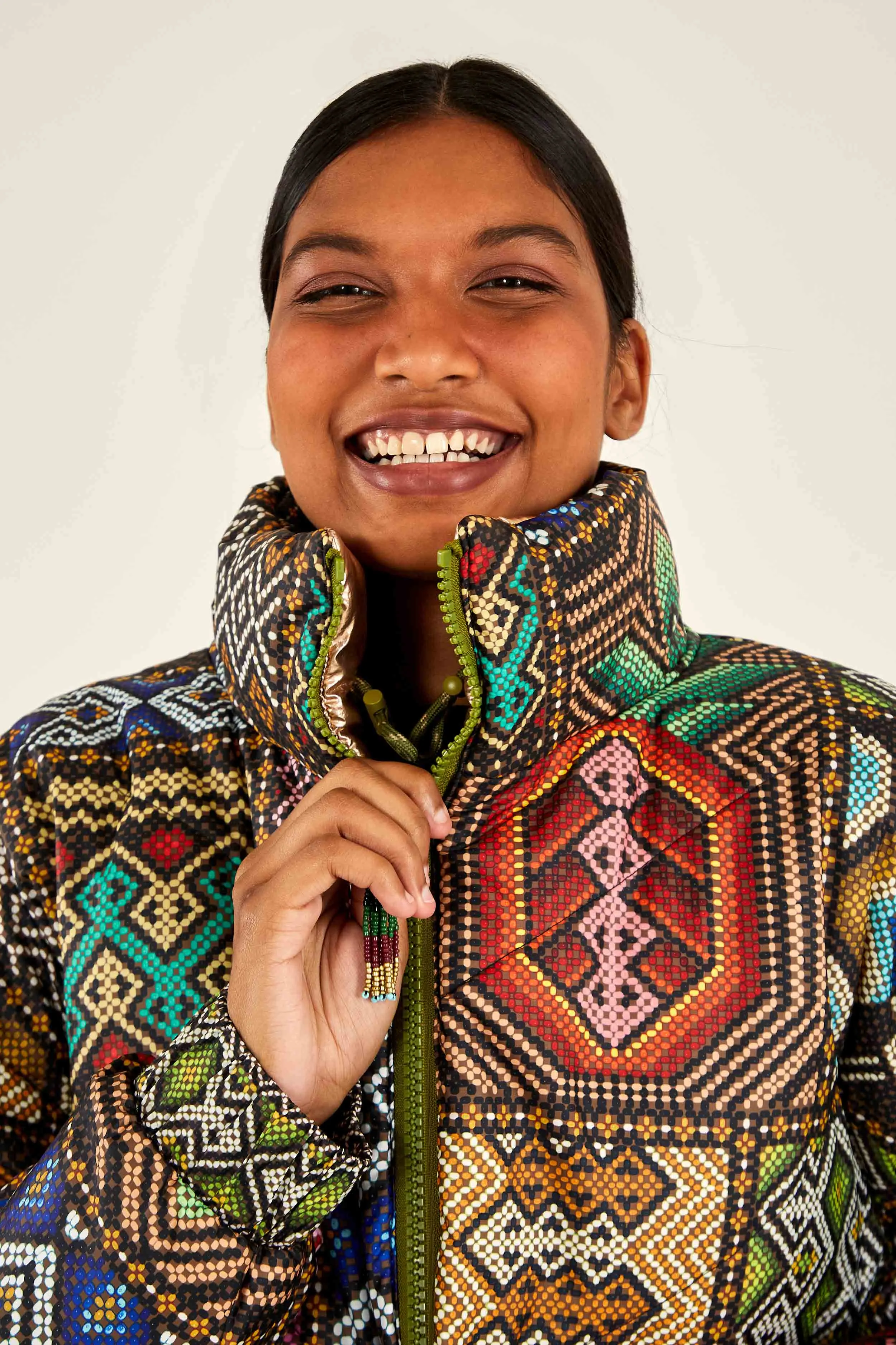 Tropical Rauti Metallic Reversible Puffer Jacket sold by FARM Rio product image thumbnail 4
