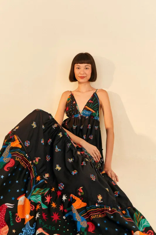 Zodiac Embroidered Maxi Dress sold by FARM Rio