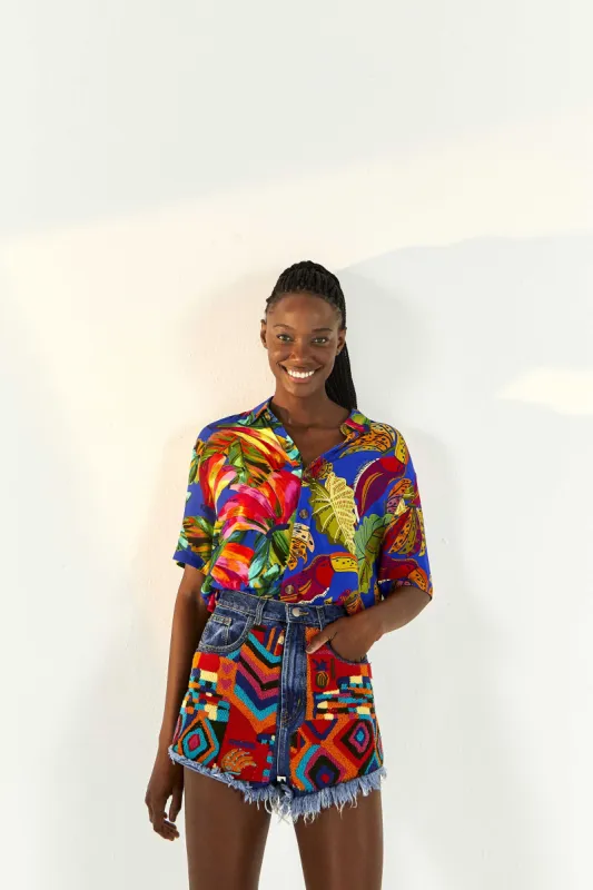 Summer Patches Denim Shorts sold by FARM Rio