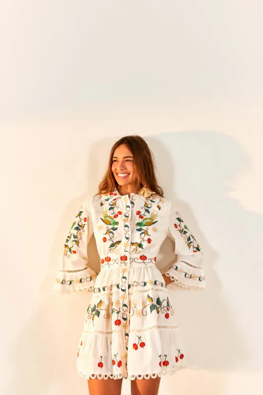 Pitanga Embroidered Belted Mini Dress sold by FARM Rio