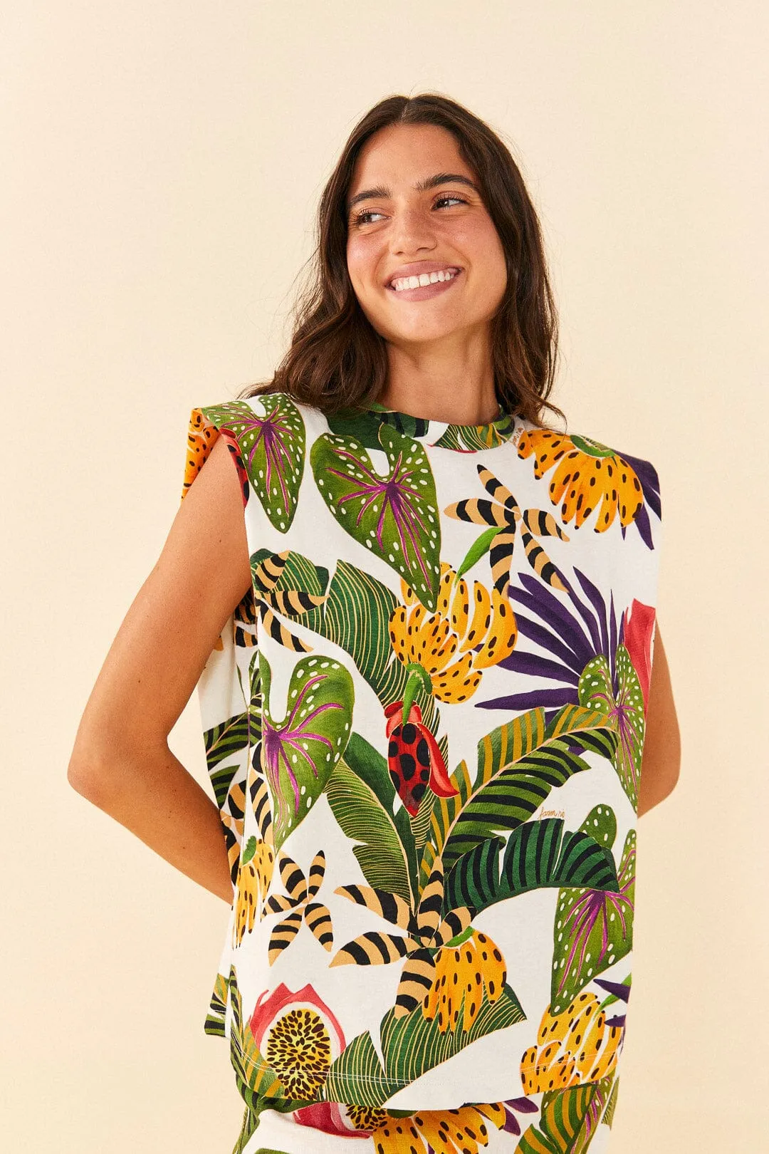 Striped Forest Organic Cotton T-Shirt sold by FARM Rio