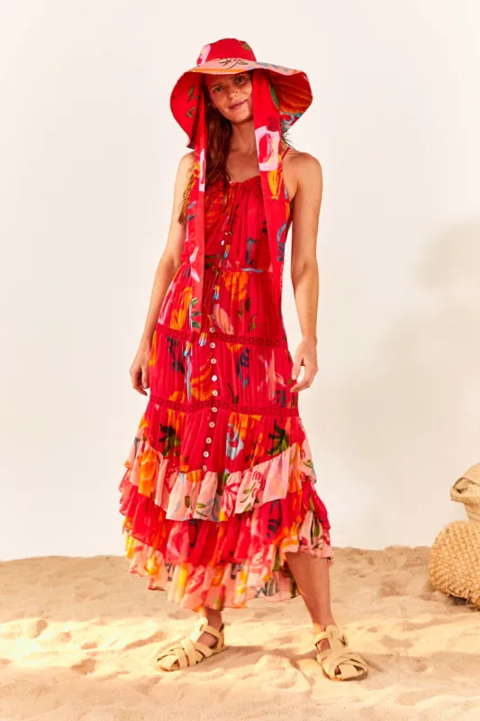 Red Mixed Fruits Ocean Maxi Dress sold by FARM Rio