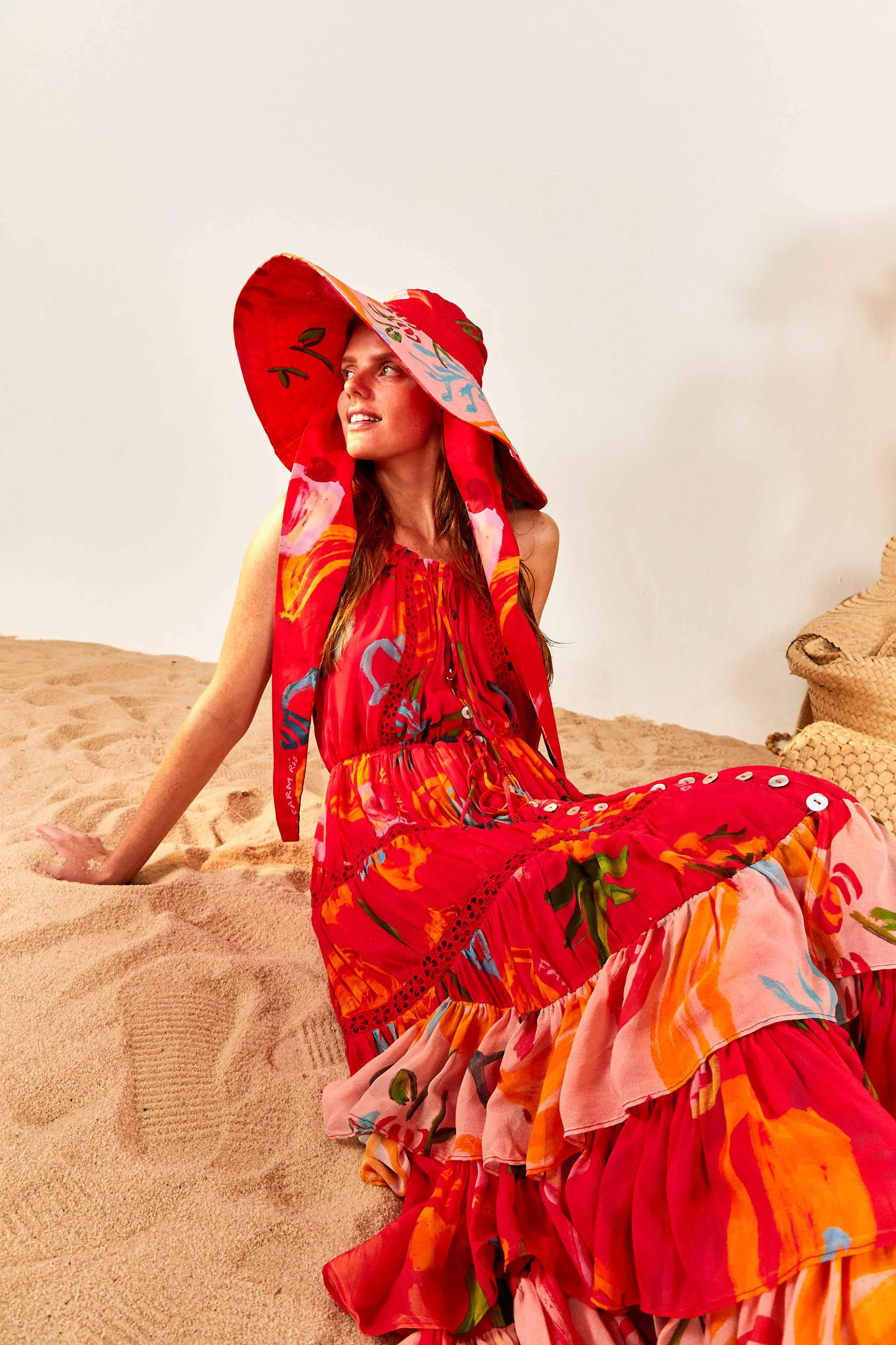 Red Mixed Fruits Ocean Maxi Dress sold by FARM Rio product image thumbnail 2